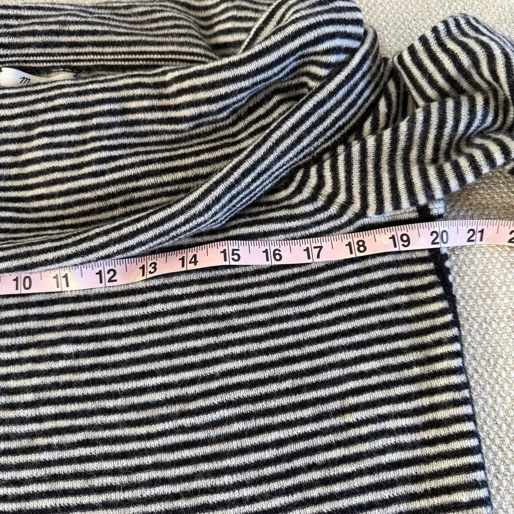 NWT Madewell Womens Alpaca Wool Blend Cowl Neck Sweater Black White Stripe XXL‎